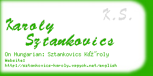 karoly sztankovics business card